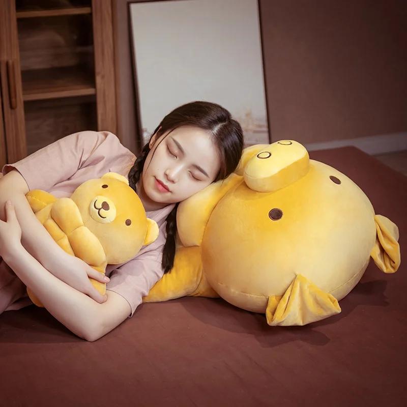 30-70CM Big Muscle Body Bear Plush Toys Stuffed Pig/Bear/Lion Boyfriend Huggable Pillow Chair Cushion Birthday Gift