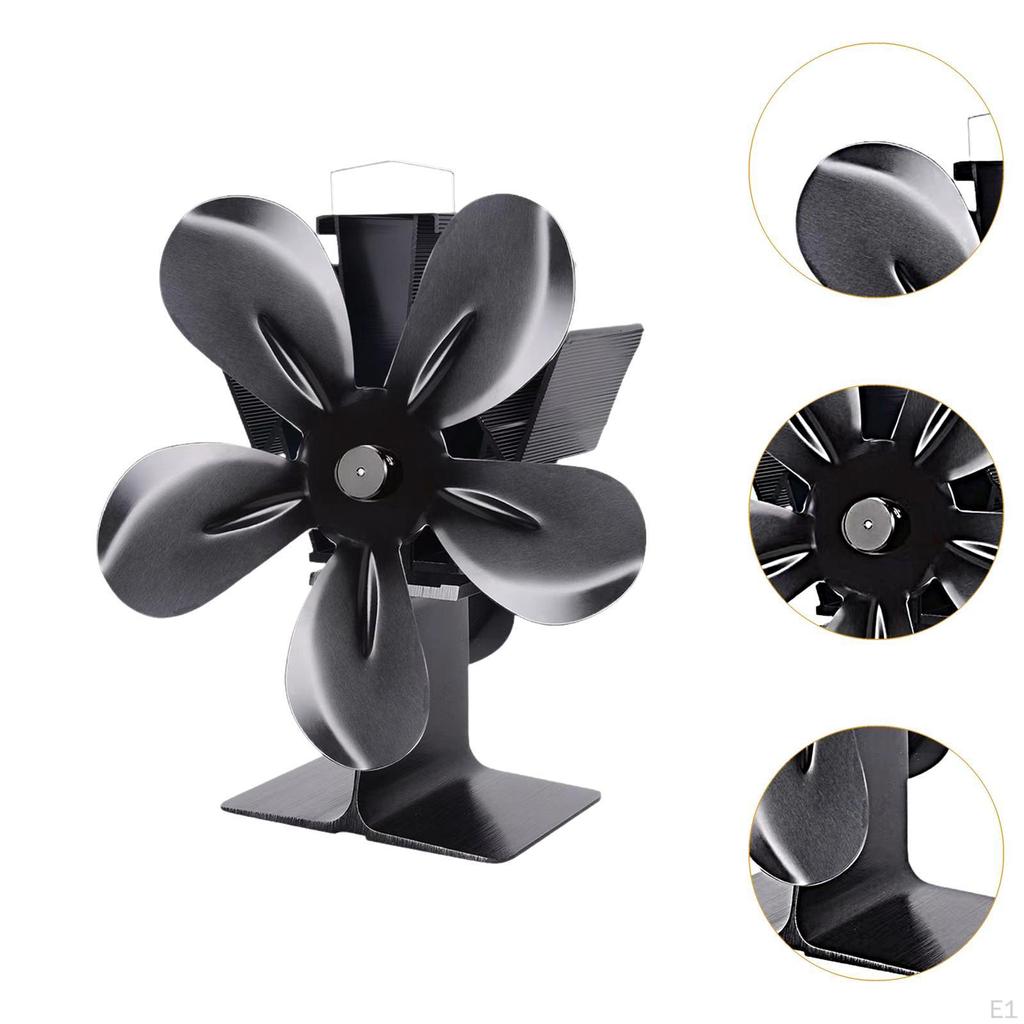 Wood Burning Stove Fan, Fireplace Silent Heat Circulation, Multifunctional Heater Powered