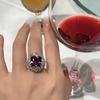 Colored Gemstone Ring For Women, Light Luxury And High-End Sense, Super Flash Luxury Inlaid With Purple Gemstones, Bright Diamonds