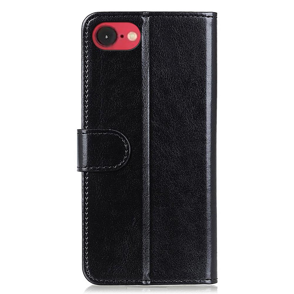 For iPhone 16e Case Crazy Horse Texture PU Leather Phone Stand Cover