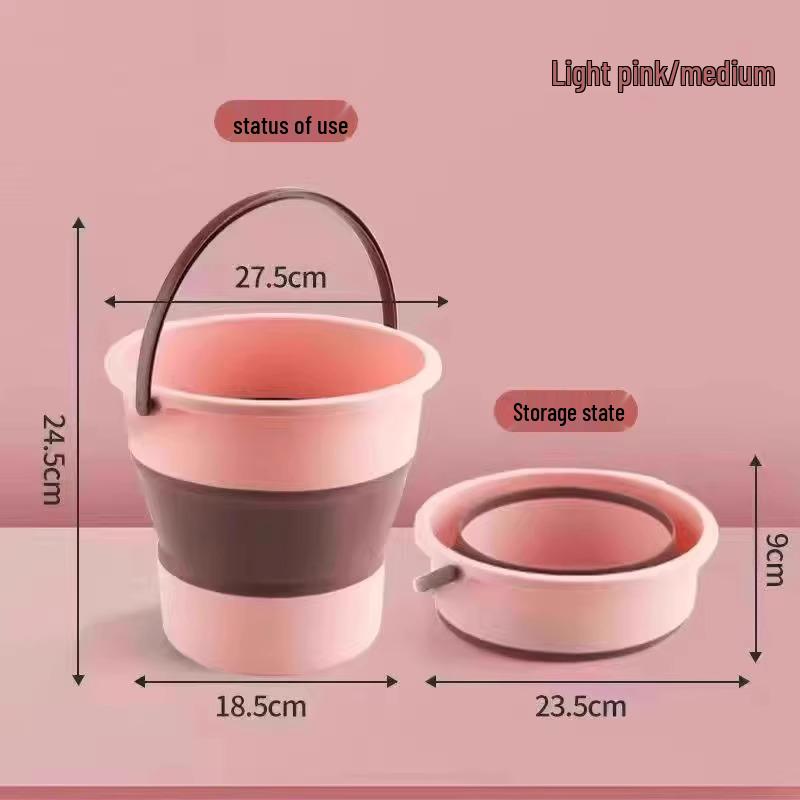 Durable Folding Portable Multi-Use Plastic Bucket: Ideal for Laundry, Outdoor Fishing, Car Storage, and More