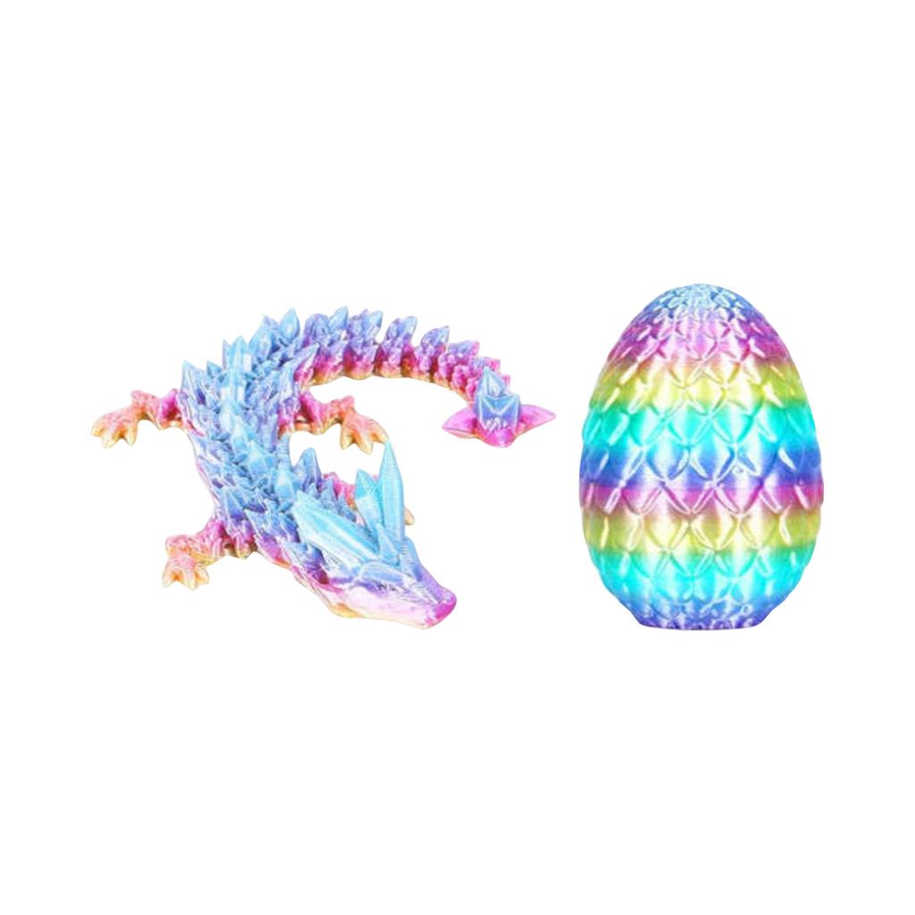 3D Printed Eggs, Articulated Glass Articulated Mystery Eggs, 3D Printed Surprise Animal Set (Set Of 4)