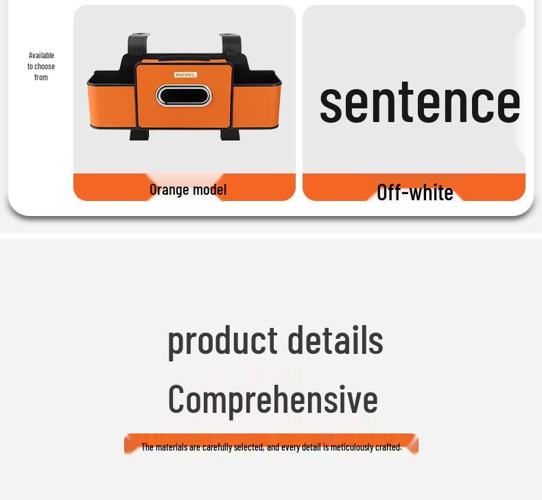 Compatible with Haval Chulian H2, F5, F7x, H1-H9, Big Dog Models: Seat Storage Box, Tissue & Cup Holder.