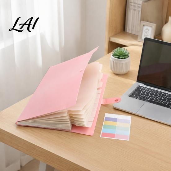 Exam Paper Storage Folder Expanding File Folder Waterproof PP A4 Letter Size Document Study Supplies for School Organizer Portable Receipt Organizer