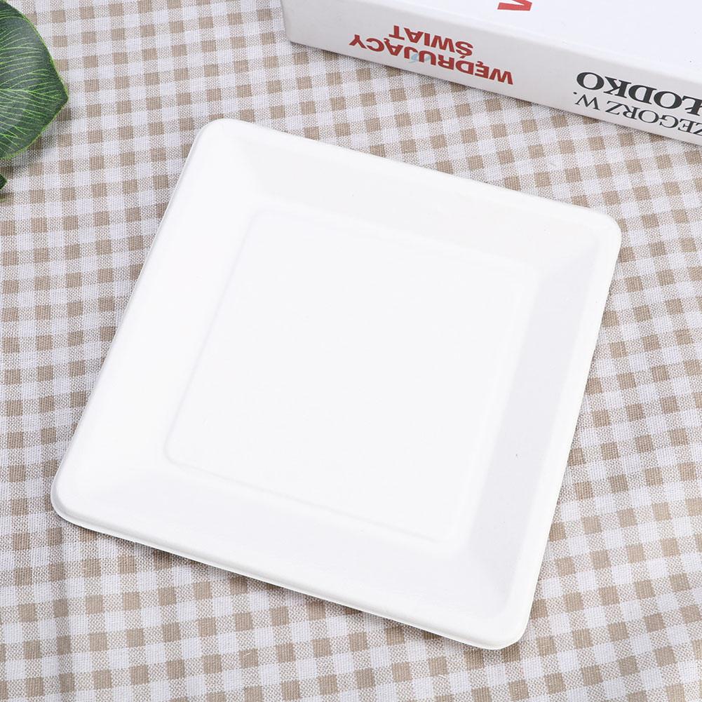 20pcs Square Disposable Paper Plates Cake Food Dishes Children Drawing DIY Crafts ToysM 20cm