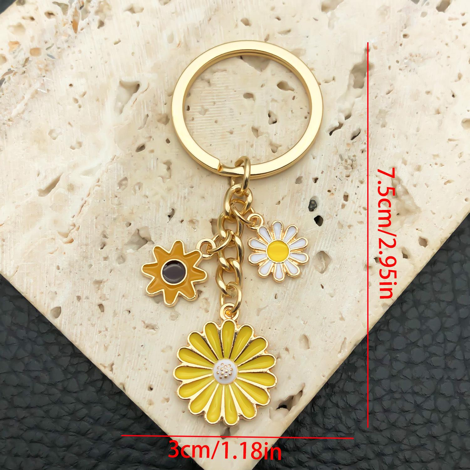 New Daisy Flower Oil Drip Keychain - Fresh & Sweet Design