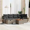 7-Piece Garden Sofa Set with Grey Cushions Poly Rattan, 2-Seater Garden Sofa with Grey Cushions Poly 3359538