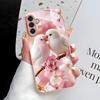 Pink Cute Animal Phone Case For Samsung S26 Ultra S25 Plus Case Samsung S24 Ultra S23 S22 S21 S20 FE Cases Hard Glass Back Cover
