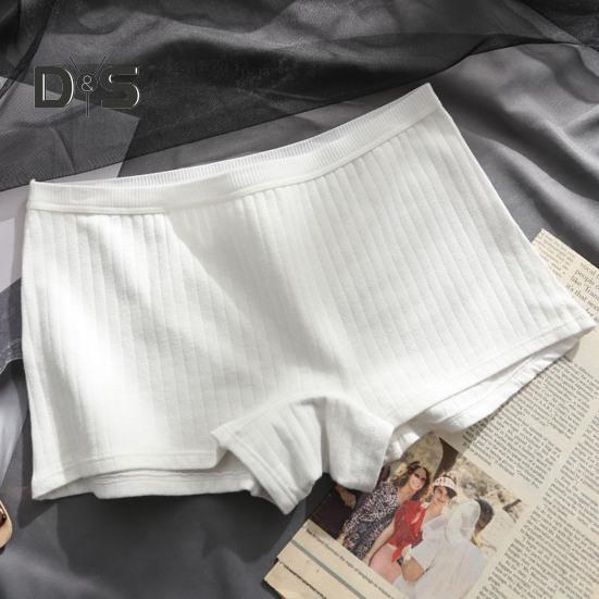 Women Mid Rise Shorts Panties Seamless Solid Color High Elastic Slim Fit Ribbed Safety Shorts Briefs Underpants