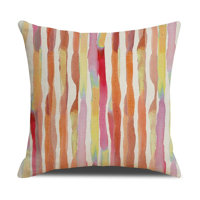

New Retro Watercolor Fashion Ethnic Style Throw Pillow Cover Linen Digital Printing Home Cushion Cover 45 * 45Cm (single pillowcase)