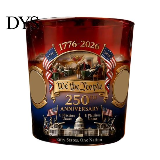 Wine Decanter 250 Anniversary Whiskey Bottle U.S. 250th Commemorative Classic Silhouette Glass Father's Day Gift for Liquor Bourbon History Lover