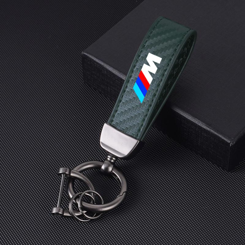 BAGI7 2026 Car Sticker Carbon Fiber Car Logo Key Chain Keyrings Ring Buckle Key Holder For BMW M Emblem E46 E36 E34 F10 E90 F30 E60 F3