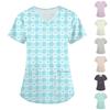 Women's Fashion V,Neck Short Sleeve Overalls With Pockets Valentine's Day Printed Tops Clothes