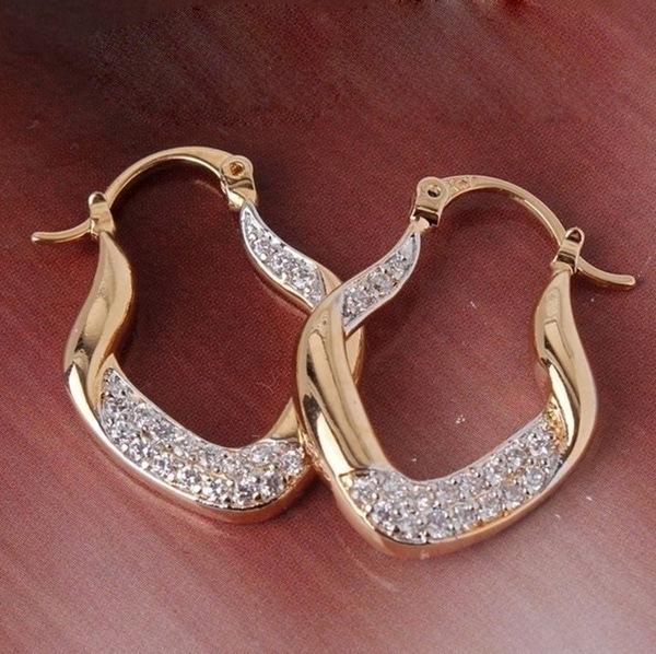 Stylish U-Shaped Geometric Rhinestone Stud Earrings