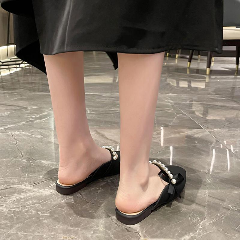 Fashion 2025 New Summer Pearl Elegant Casual Sandals and Slippers Fashionable Comfortable Shoes