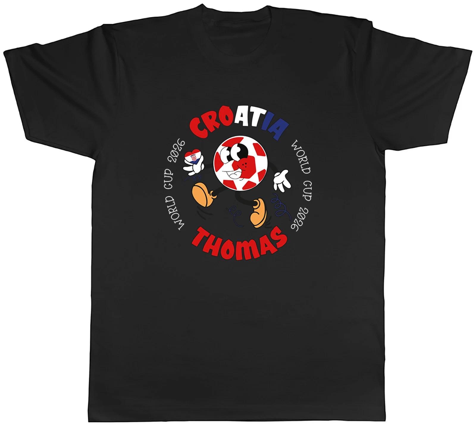 Personalised Croatia World Cup Heart Football Fan Mens T-Shirt Tee Gift Top M