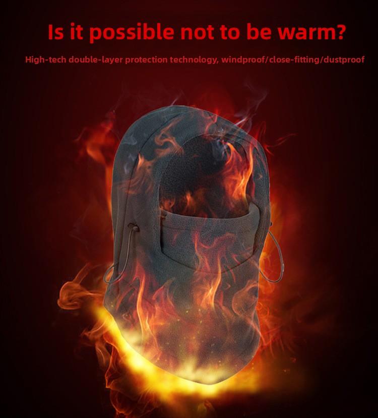 Outdoor Cycling Headwrap Autumn/winter Thickened Windproof Hood Polar Fleece-lined Helmet Scarf Adult Warm Face Mask Ski