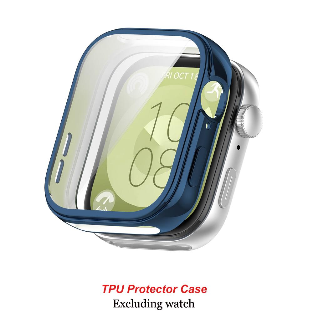 Glass+veske for Huawei Watch Fit 3 All-Around skjermbeskytter Hard PC Bumper Herdet glass Klokkeveske for Huawei Watch Fit 3