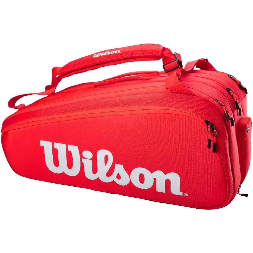 Wilson Tennis Badminton Racket Bag Black Red 15 Pk  Super Tour 15 Pk