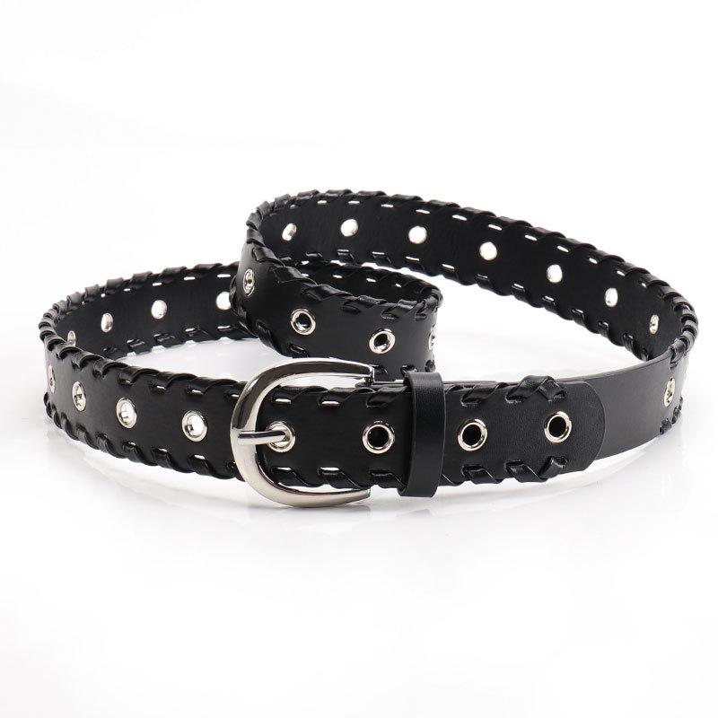 New handmade rope women s belt versatile jeans clothing decoration belt punk retro hollow belt women чёрный