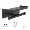 Suport dublu pentru hârtie igienică Montare pe perete în baie Dispenser pentru șervețele de hârtie Organizer raft pentru role de prosop de baie Aliaj de aluminiu