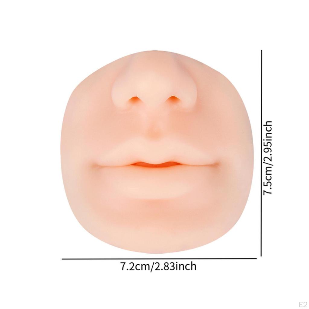 Silicone Nose Mouth Model Piercing Practice Skin Compact Stable Performance Fake Lip Salon