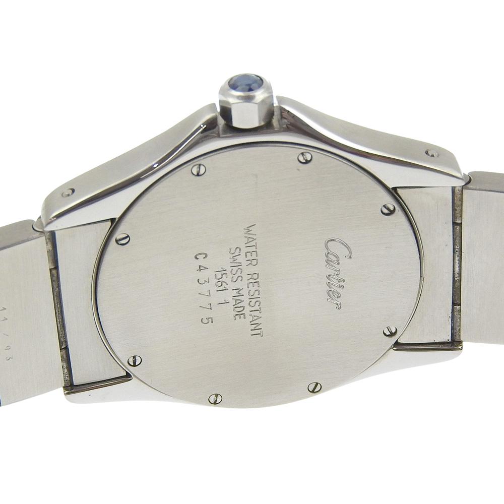 CARTIER Santo Cougar MM Watches W20027K1 whiteDial Stainless Steel Quartz Analog display unisex Used