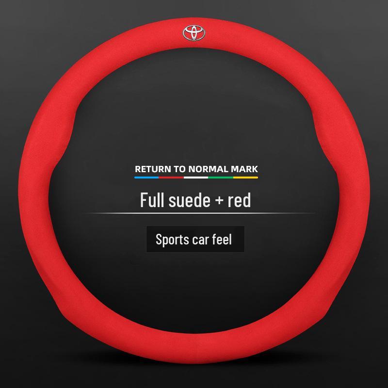 Toyota Suede Steering Wheel Cover for Highlander, Camry, Crown, Corolla, RAV4, Avalon, Levin