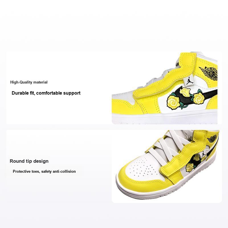 Кроссовки Air Jordan 1 Mid ALT PS Dynamic Yellow Детские Черно-белые AT4612-700 US 11C