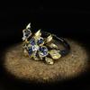 Luxurious and Atmospheric Women's Flower-shaped Colorful Zircon Ring Party Ring Accessories