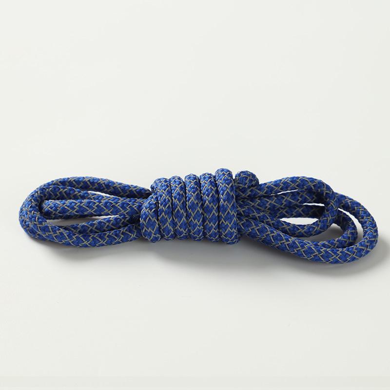 1 Pair 120CM Reflective Sports Shoelace Round Woven Rope Rhoelace Rtrong Light Shoelace Durable Polyester Shoelace Rope