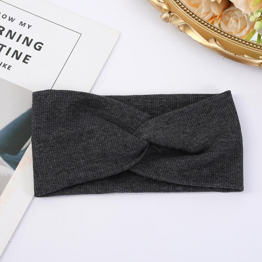Elastiska Håraccessoarer Dam Nya Stickade Trådtvinnade Turbanband Massivt Brett Stickat Knutet Yoga Hårband Yoga Pannband