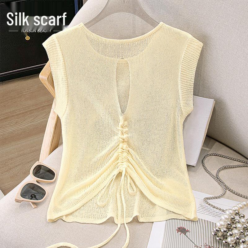 Women s Sweet Hollow Knit Top One Size