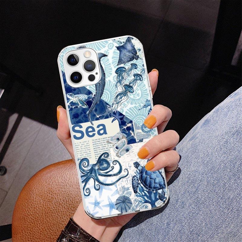 Ocean Starfish Sea Turtle Shark Phone Case For iPhone 17 Air 16 Pro Max 16E 15 + 14 Plus 11 12 13 Mini 7 8 SE Gift Print Cover F
