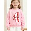 Kids Crewneck Sweatshirt, Baseball Style Number 4 Print, Sport Lovers Daily Casual Pullover