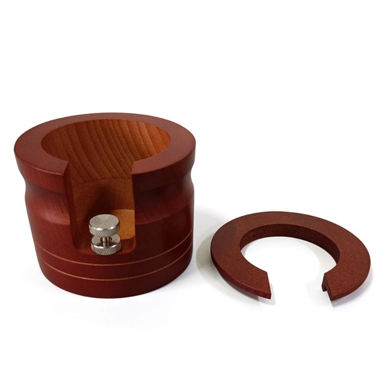 Elegant Coffee Bottomless Portafilter Tamping Station Accessories Professional Wooden Holder Espresso Tool Stand