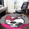 1pc Skull Butterfly Office Round Rug, Non-slip, Soft and Durable Office Rug for Interior Decoration, Perfect for Office,Decoration Yy260204068