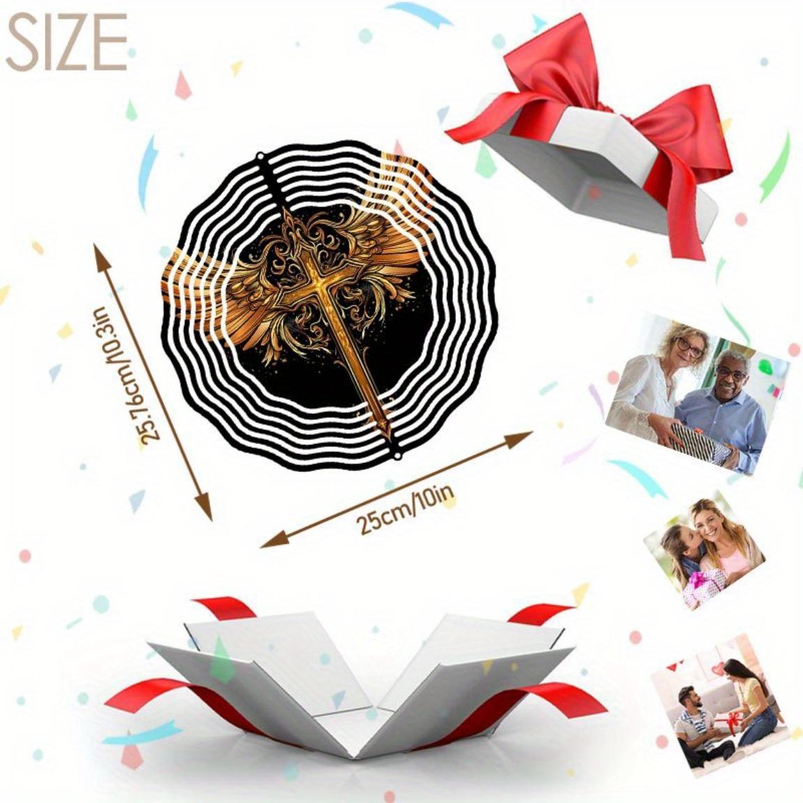 

3D Металлические Крылья Ангела Колокольчик Ветра Уличная Вращающаяся Скульптура Золотисто-Черный Дизайн Идеальный Подарок для Садового Искусства Осенний Декор Элегантный Колокольчик Ветра