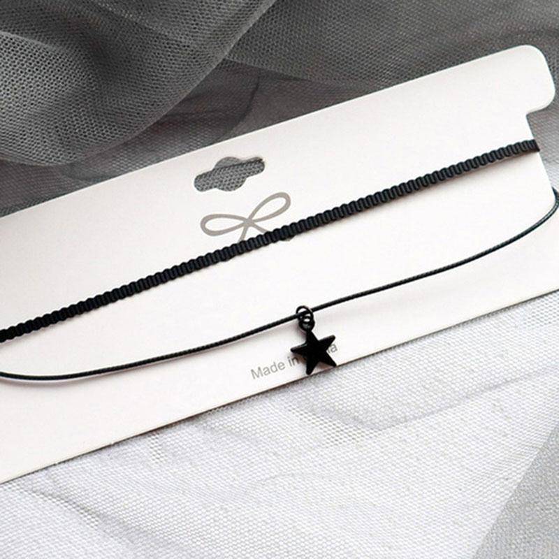 Black Crescent Moon Choker Necklace for Women Gothic Grunge Double Layers Velvet Jewelry Punk Female Pendant Gift Statement New