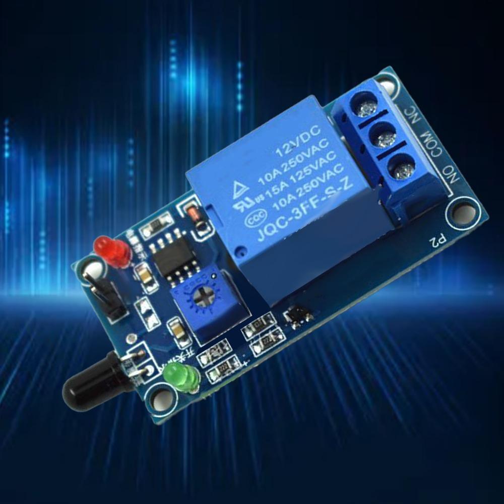 DC 12V Fire Detection Module 60 Degree Detection Angle Fire Alarm Sensor Relay Module  Factory