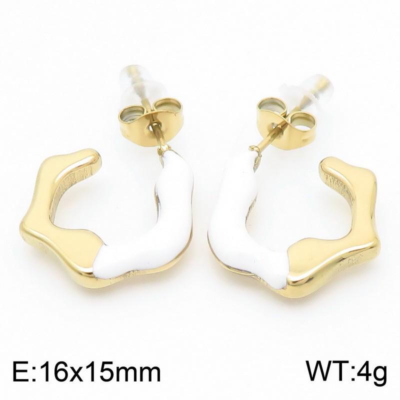 Elegant C-Shaped Stainless Steel Geometric Earrings for Women
