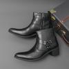 Men's Pointed Toe High-top Chelsea Boots – Large Size British Style Leather Casual Shoes