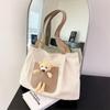 Large Capacity Casual Tote Bag For Women With Cute Bear Design Ideal For Everyday Use