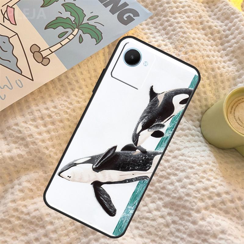 Cute Blue Killer Whale Case For Realme 15 11 12 13 14 Pro Plus C65 C67 C71 C63 C61 C55 C51 C53 C35 C75 GT6 GT7 Pro