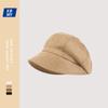 Bucket hat women's literary and retro versatile suede basin hat autumn and winter face small octagonal hat women