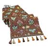 Classic Style Table Runner Jacquard Floral Runner, Vintage with Tassel Edges, Heat Resistant Farmhouse for Wedding Baby Shower Dining Decor