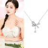 Bow Necklace Light Luxury Niche Design Sense Collarbone Chain Necklace Jewelry For Girlfriend'S Birthday And New Year Gift Quality