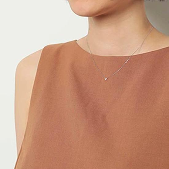 K10 White Gold Diamond Heart Necklace [Bloom] 0442-8459-0017-0000