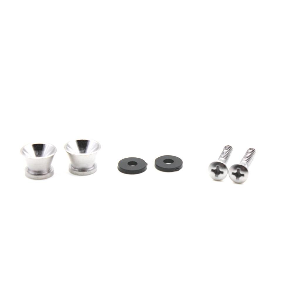 16PCS Black+Silver Strap Buttons End Pins Metal Material Guitar Strap Pegs For Guitar