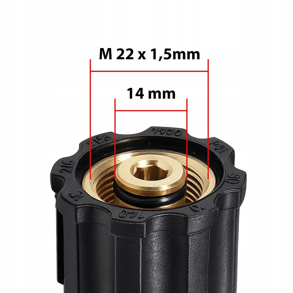 Rosfix Adapter Redukcja M22x1,5 na 1/4 F – Mosiężny | O-ring | Kompatybilny z Karcher HD/HDS